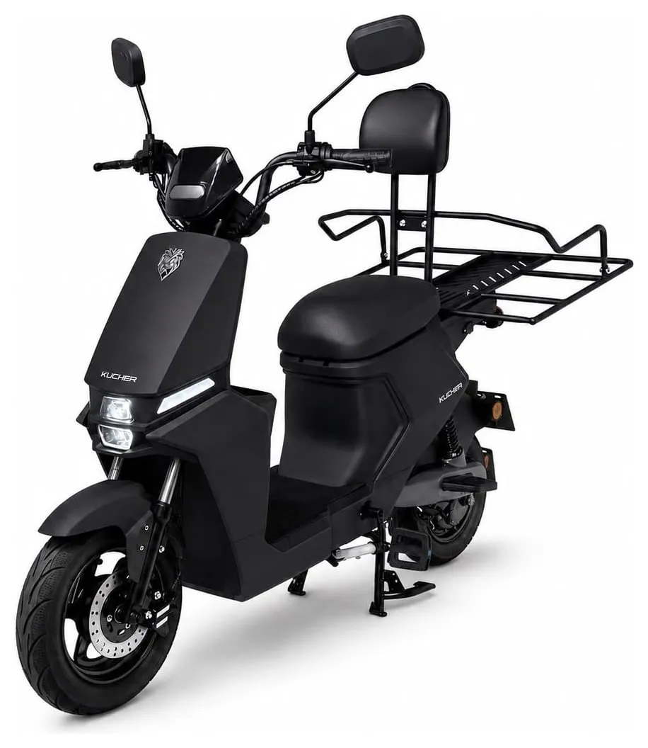 Kucher Courier e-⁠bike with a rack for delivery bags – black